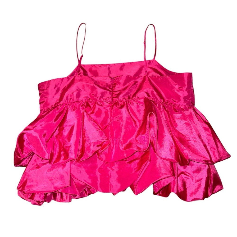 A new day Target magenta bubble ruffle pink tiered blouse women’s size XL - Picture 2 of 8